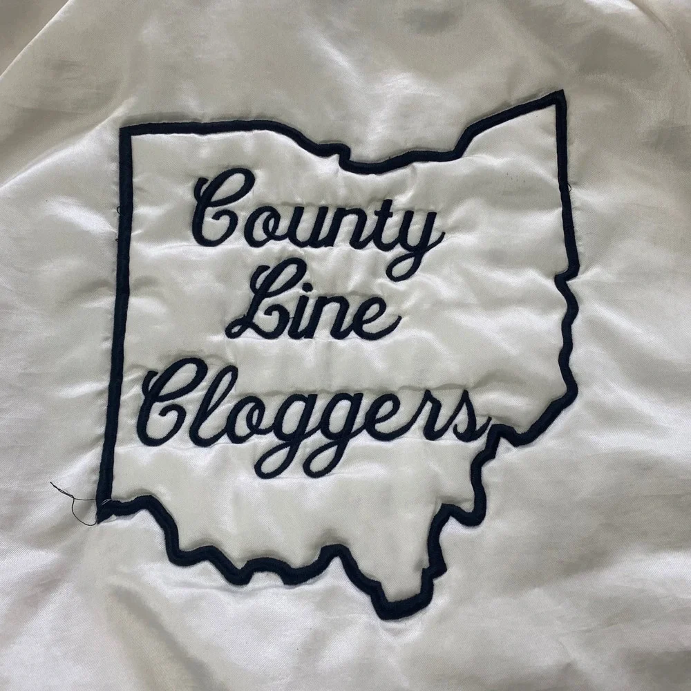 Vintage County Line Cloggers Ohio Satin Bomber Jacket Shanna‎ Retro Women's M